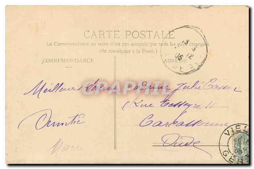 CPA Magnetiseur surpris et la Main Pour vous souffletter nigaud  — Back