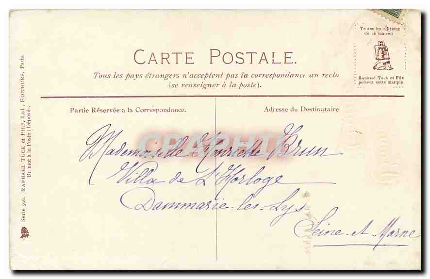 CPA Bonne Annee Moulin a vent — Rückseite