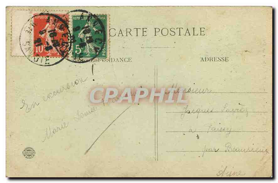 Lac d'ANNECY — Saint Michel et le Château de Duingt — A. Gardel, Annecy — Rückseite