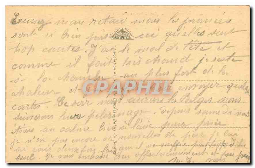 CPA Lourdes Benediction des Malades  — Verso