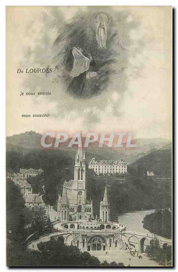 CPA De Lourdes je vous envois mon souvenir 