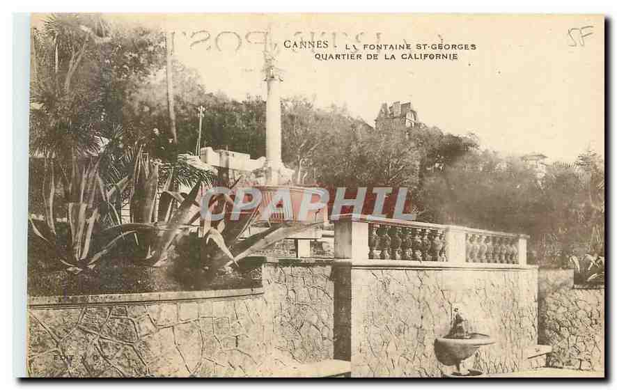 CPA Cannes la Fontaine St Georges Quartier de la Californie 