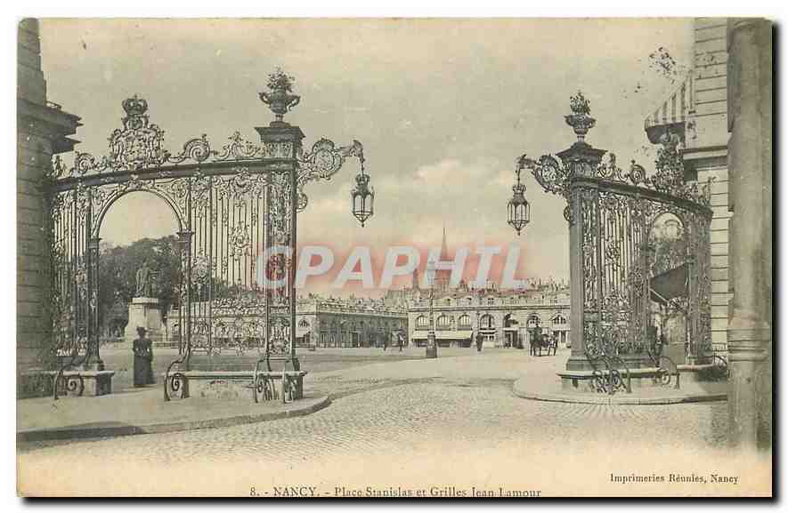 CPA Nancy Place Stanislas et Grilles Jean Lamour 