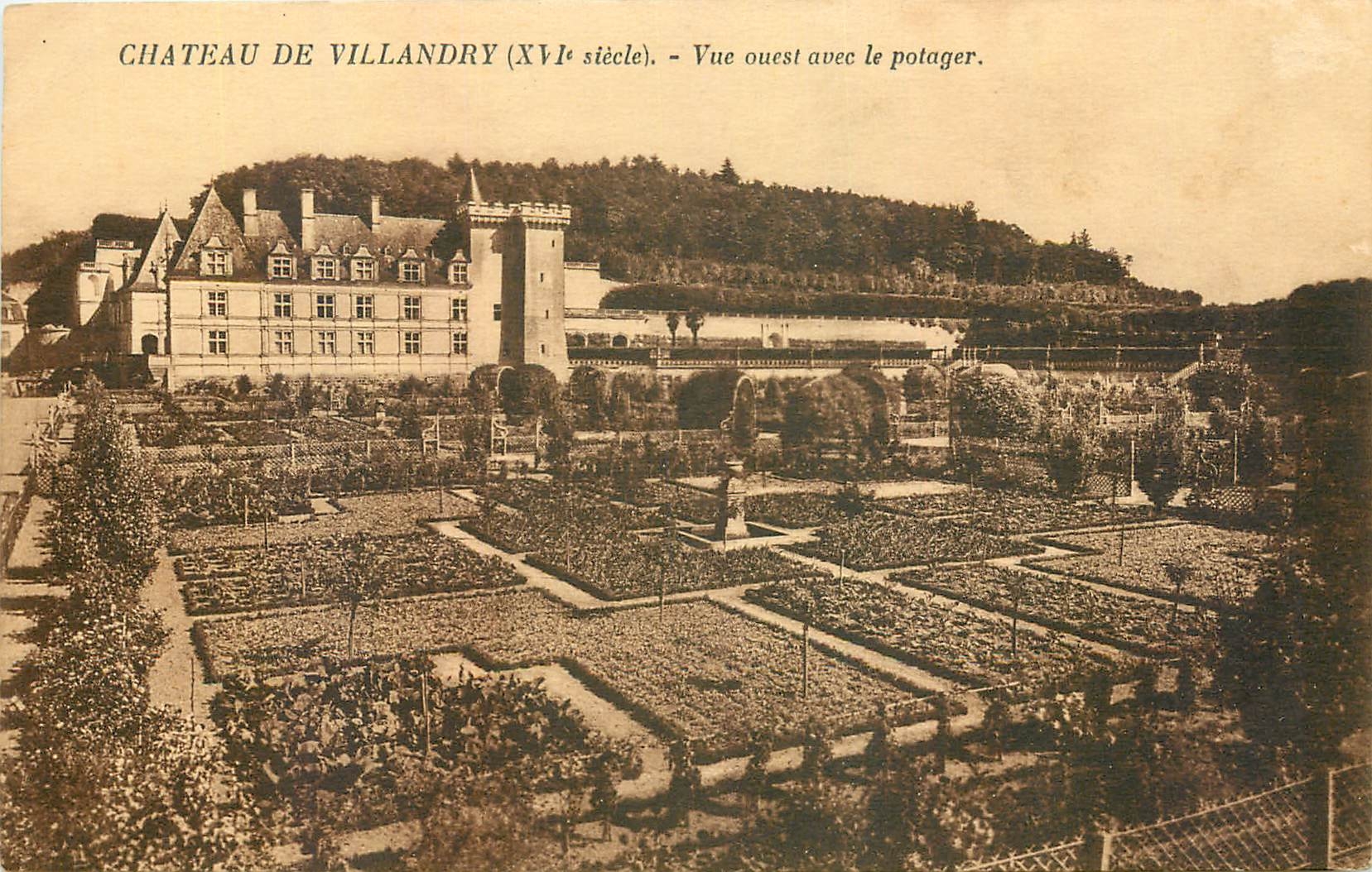 CPA Chateau de Villandry XVI siecle vue ouest avec le potager 