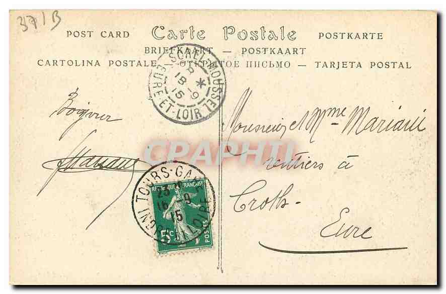 CPA Loches Indre et Loire Chateau Royal porte des Cordeliers l'Indre  — Rückseite
