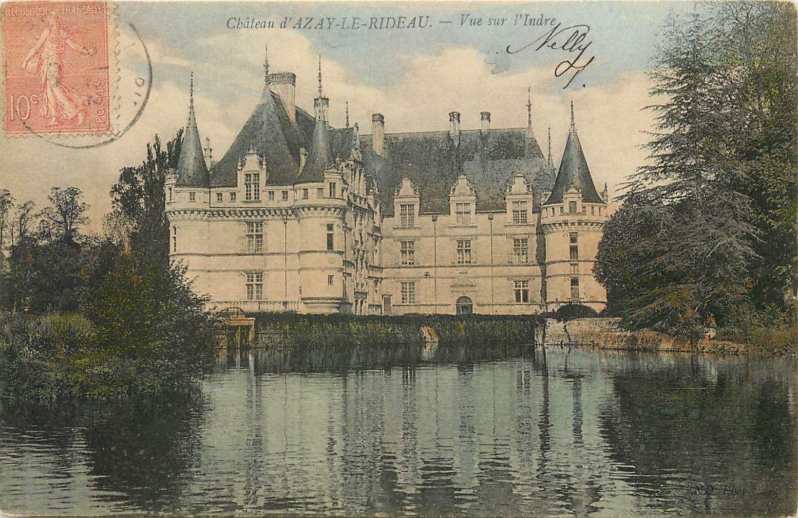 CPA Chateau de Azay le Rideau vue sur l'Indre 