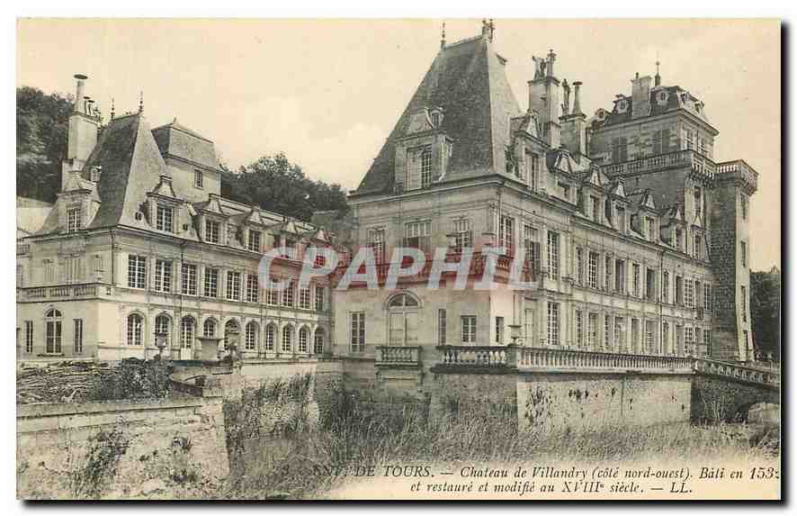 CPA Env de Tours chateau de Villendry cote nord ouest Bati en 1582 et restaure et modifie au XVIII s