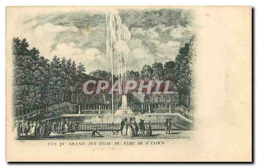 CPA Vue du grand jet d'Eau du parc de St Cloud