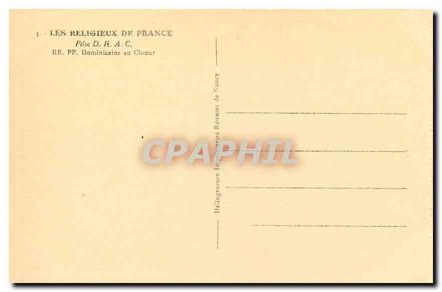 CPA Les religieux de France Dominicains au cœur — Back