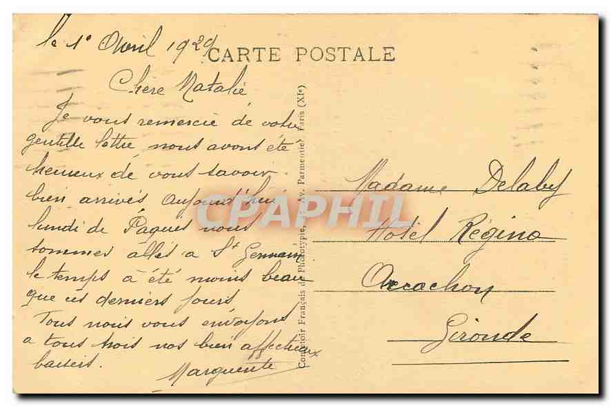 CPA St Germain en Laye le Chateau  — Back