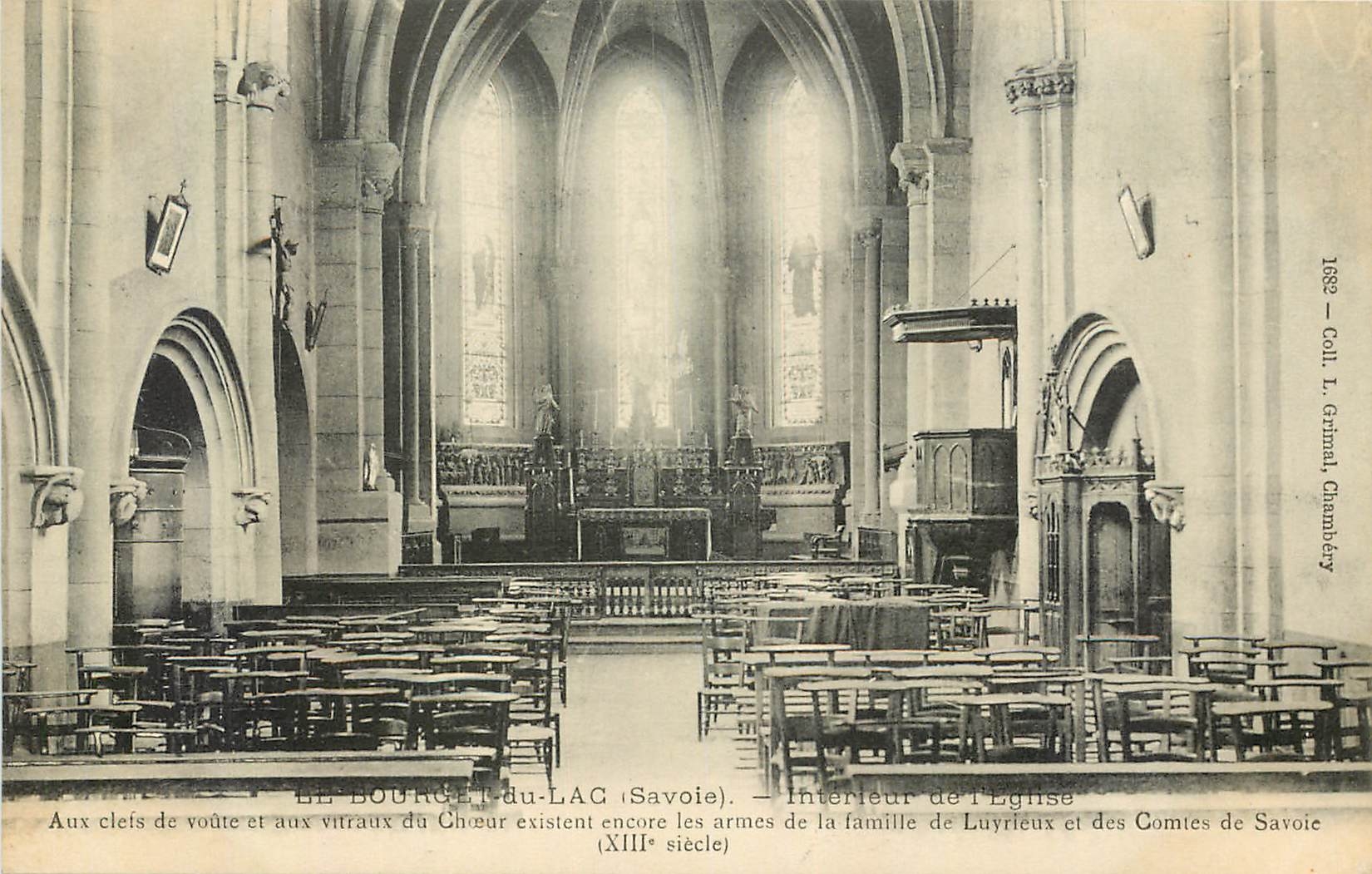 Le Bourget-du-Lac (Savoie) — Intérieur de l'Église — éditeur Coll. L. Grimal, Chambeley
