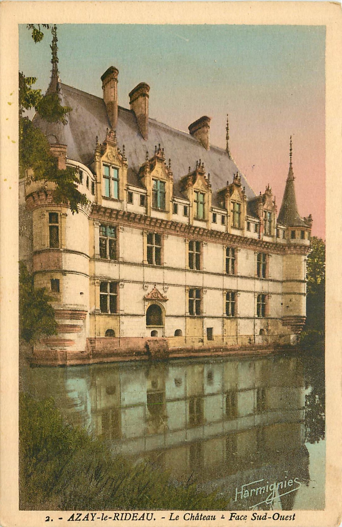 CPA Azay le Rideau le chateau face sud ouest 