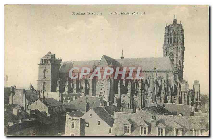 CPA Rodez Aveyron la cathedrale cote sud 