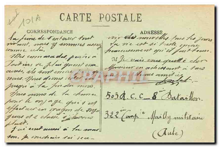 CPA Mailly le camp rue de la Gare Bataille de la Marne Militaria — Back
