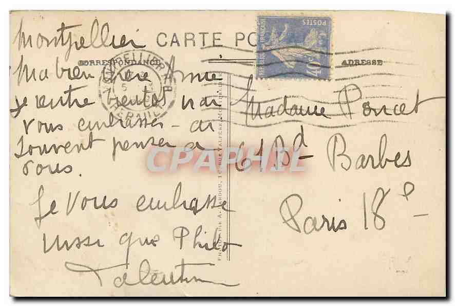 CPA Montpellier Ecole des Beaux Arts et Musee Fabre  — Back