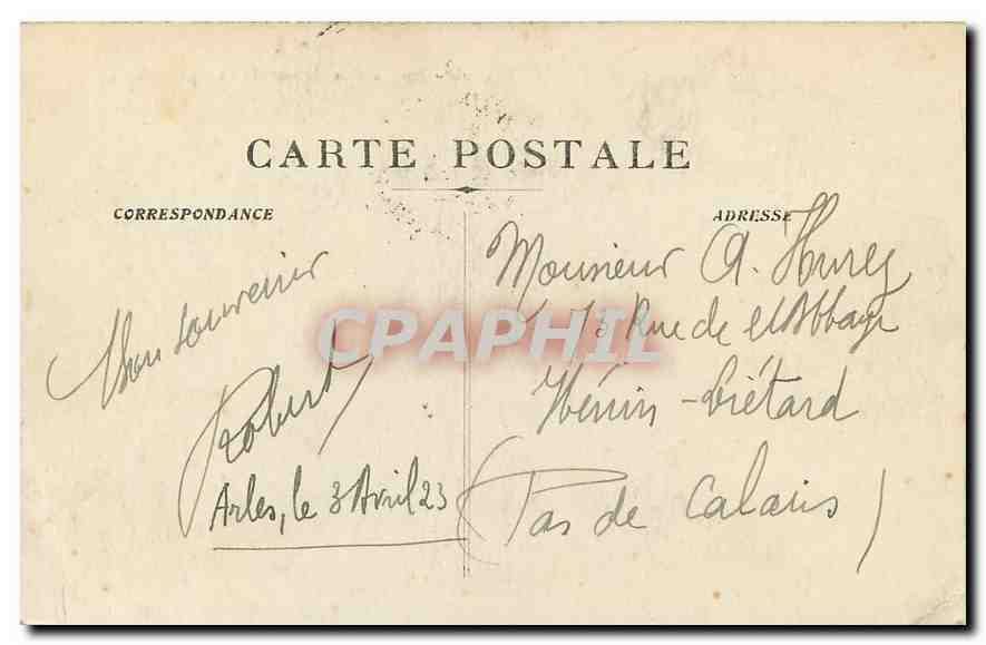 CPA Arles interieur de l'amphitheatre  — Verso