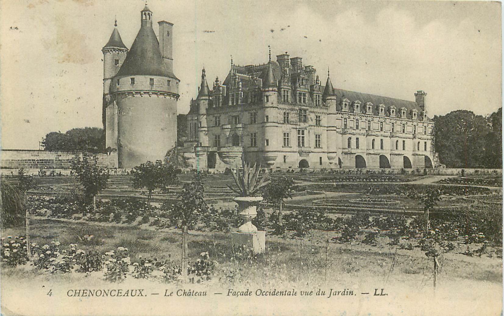CPA Chenonceaux le chateau facade occidentale vue du jardin 