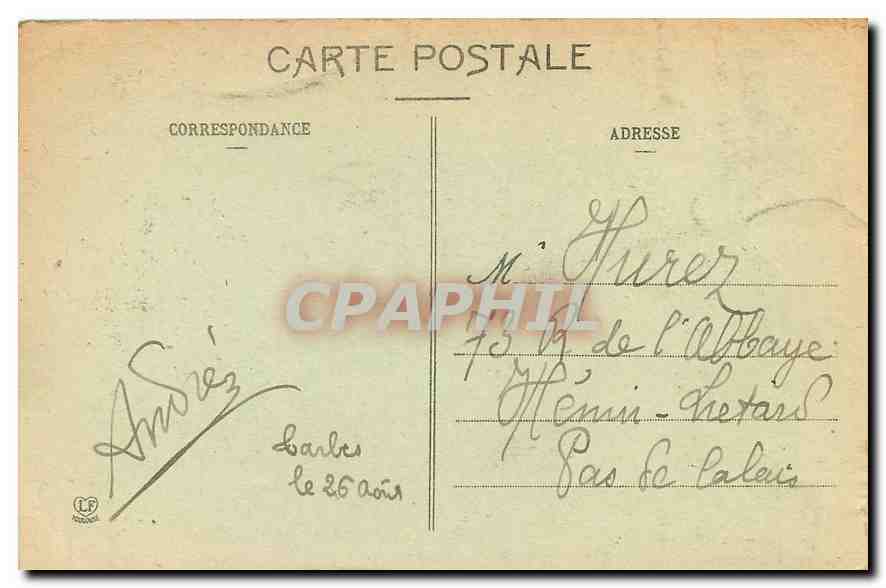 Tarbes - Le Jardin Masséy - La Pièce d'Eau — Éditeur : J. Lefebvre, n° 453 — Rückseite