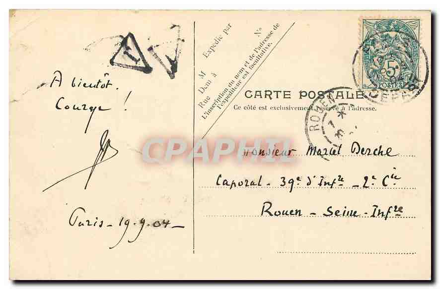 CPA La Jetee un jour de tempete Le Havre Phare — Rückseite