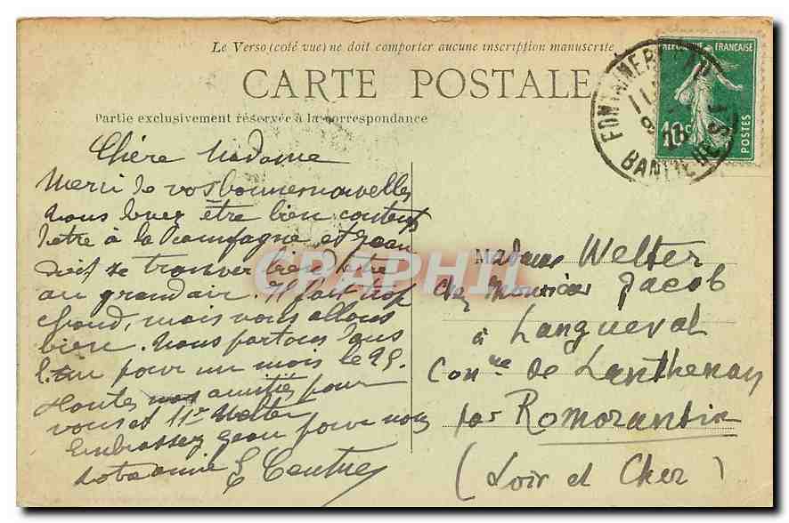 Schloss FONTAINEBLEAU — Zimmer von Marie-Antoinette — Verlag nicht sichtbar, Nr. 30 — Rückseite