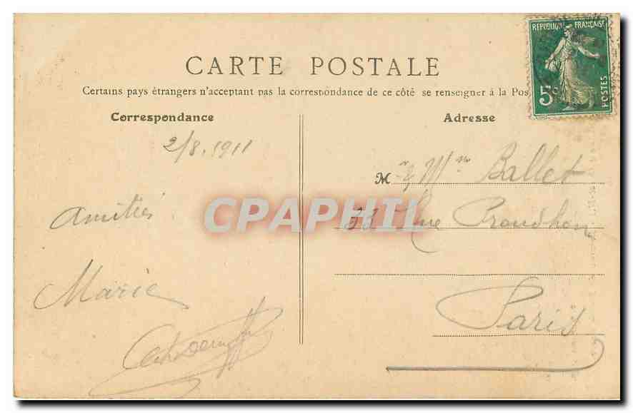 Fontainebleau (S.-et-M.) — Wiege des Königs von Rom — B.F., Paris — Rückseite
