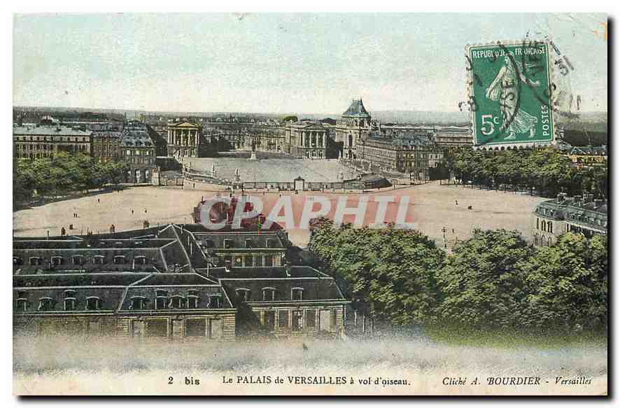 CPA Le Palais de Versailles a vol d'oiseau 