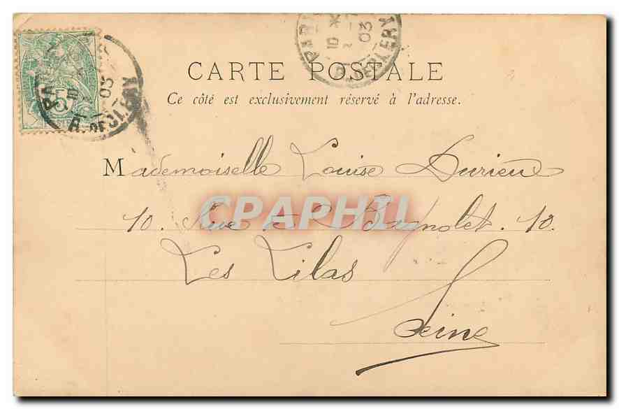 CPA Paris Palais de Justice Place Dauphine  — Verso