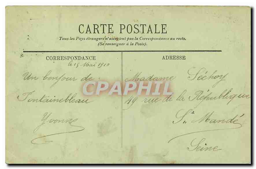 Fontainebleau — Allées du Jardin Anglais — LL. — n°102 — Reverso