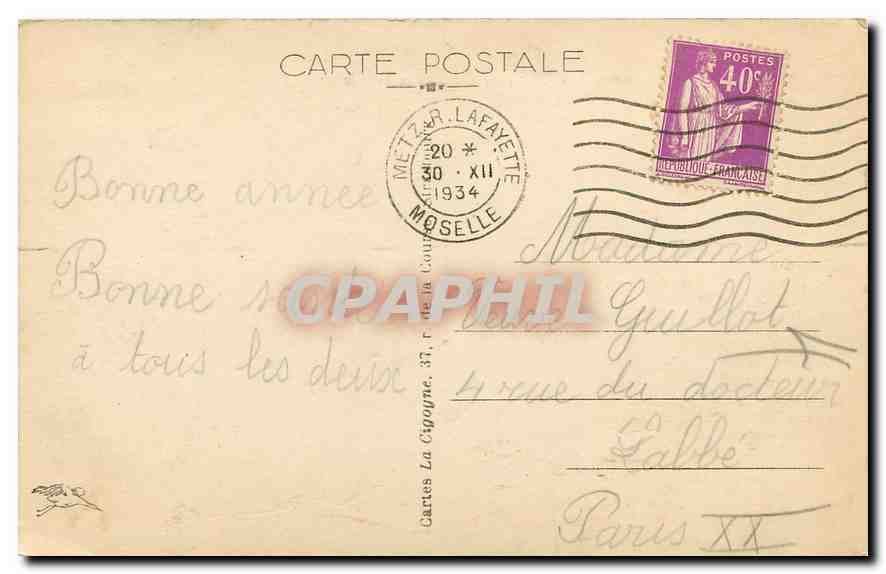 CPA Metz un coin de la ville vu des bords de la Moselle  — Rückseite