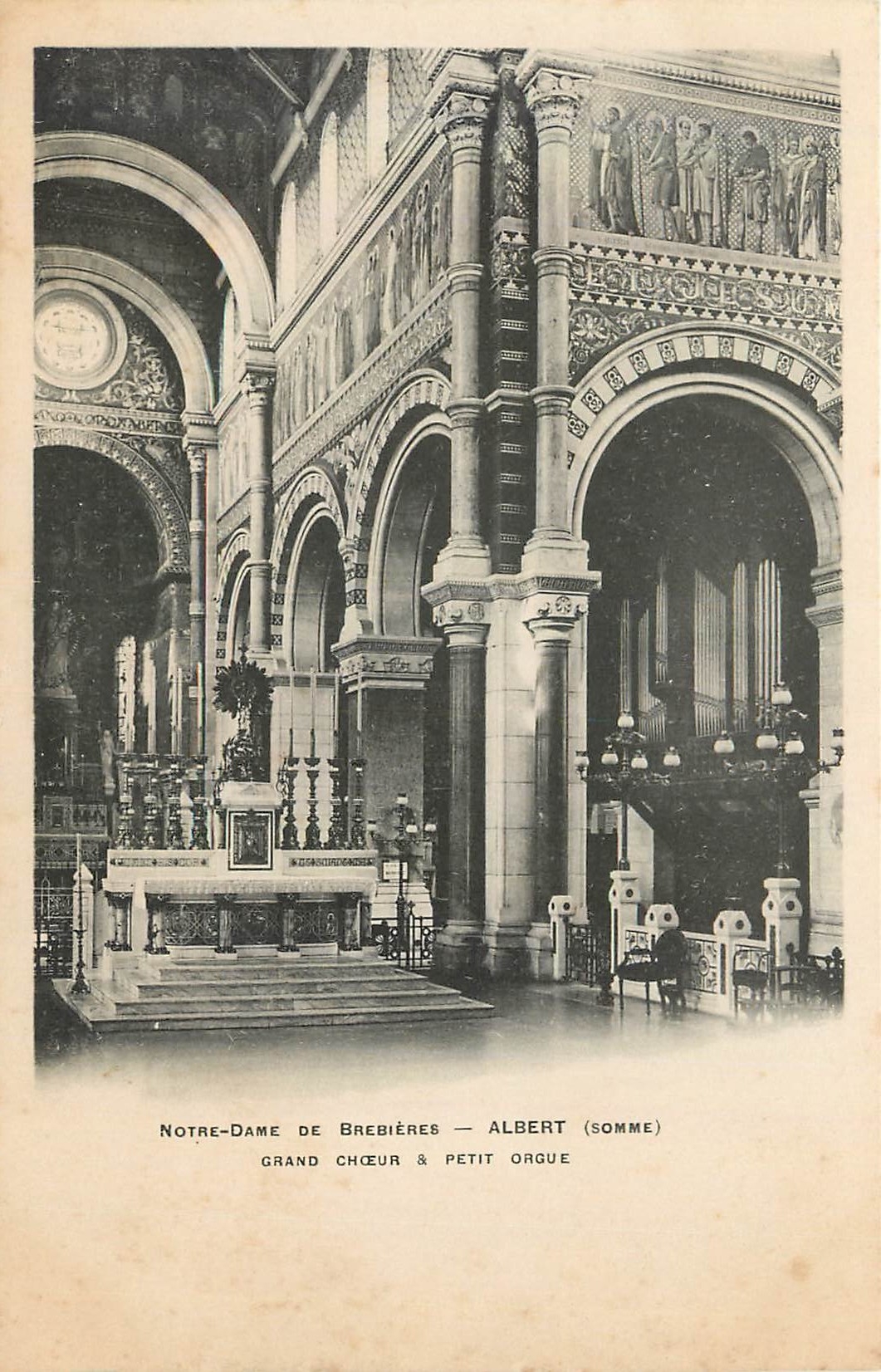 CPA Notre Dame de Brebieres Albert Somme grand choeur et petit orgue 