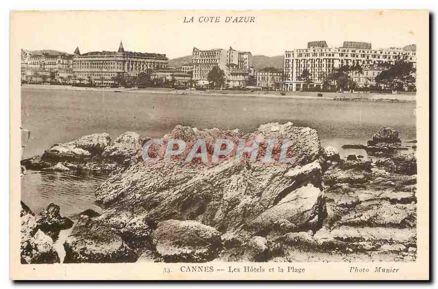 CPA La Cote d'Azur Cannes Les Hotels et la Plage 