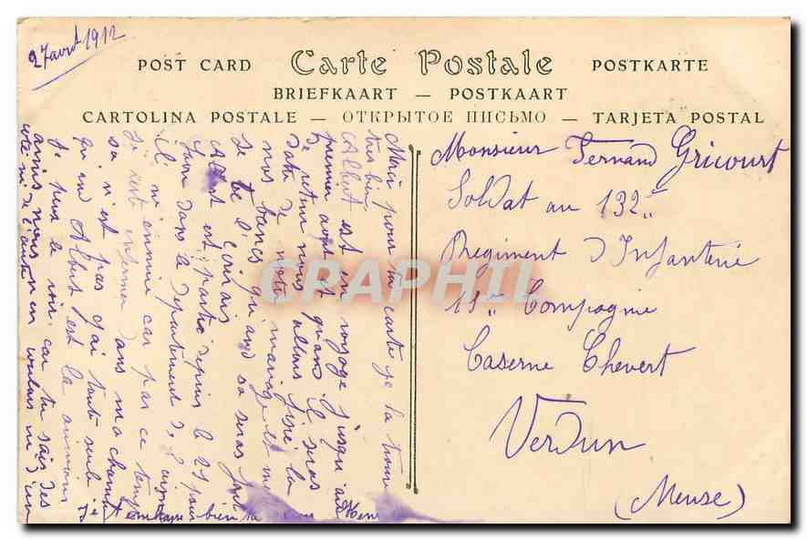 CPA Paris Monoplan en plein vol passant au dessus de l'Avenue Nicolas II Avion Aviation Bateau — Rückseite