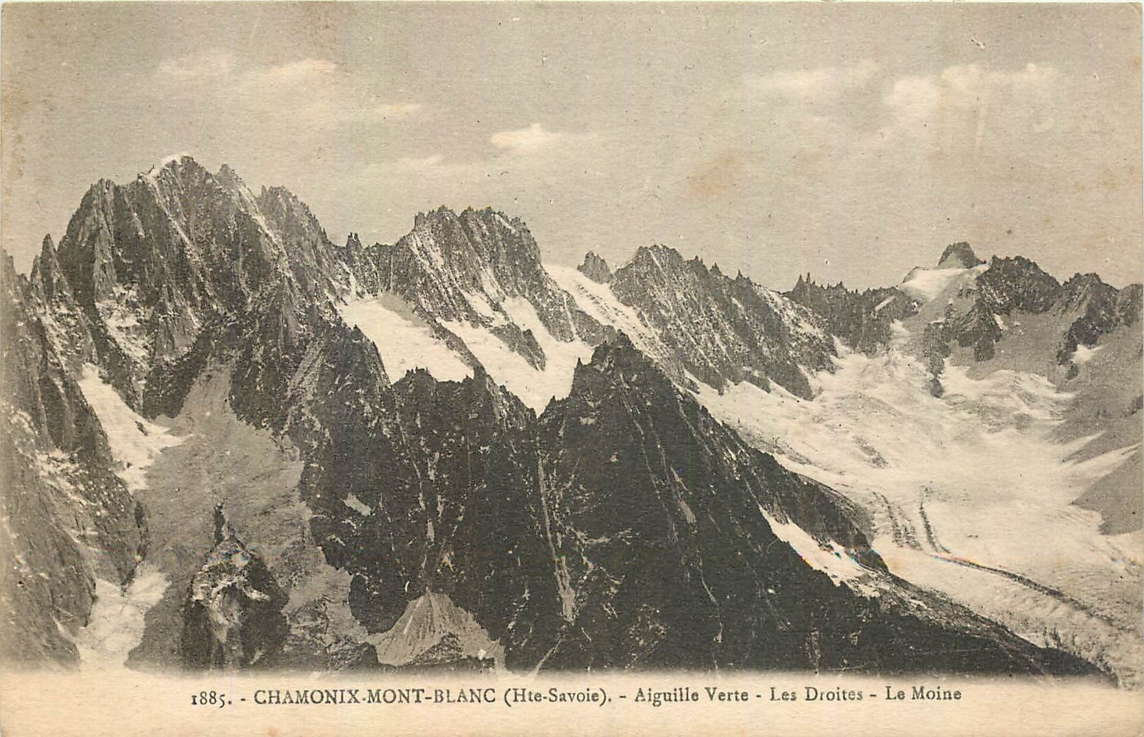 CPA Chamonix Mont Blanc Hte Savoie Aiguelle Verte Les Droites La Moine 