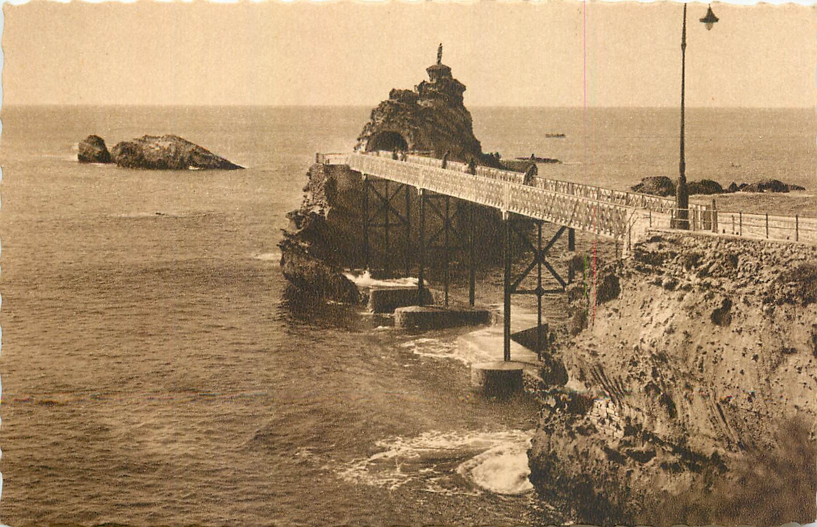 CPA Biarritz La Rocher de la Vierge 