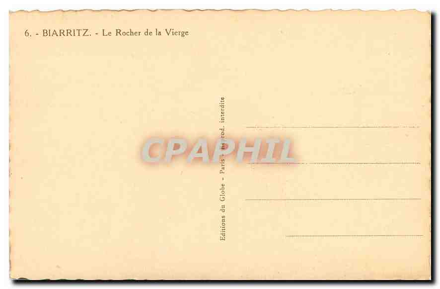 CPA Biarritz La Rocher de la Vierge  — Verso