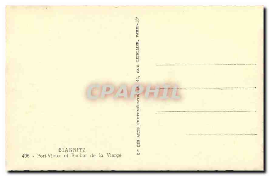 Biarritz — Port-Vieux und Rocher de la Vierge — Cie des Arts — Rückseite