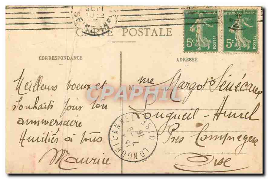 CPA Rouen Vue generale vers la Seine  — Verso