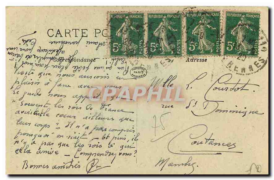 CPA Abbaye de Saint Denis Les Tombeaux de la Famille de Saint Louis  — Rückseite