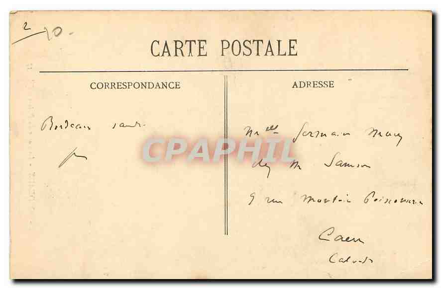 CPA Bordeaux La Porte du Palais  — Verso