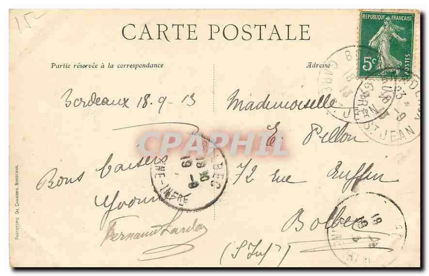 CPA Bordeaux Fleche Saint Michel  — Verso