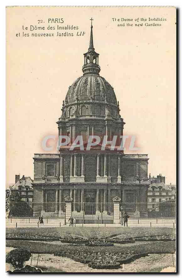 CPA Paris Le Dome des Invalides et les Nouveaux Jardins 