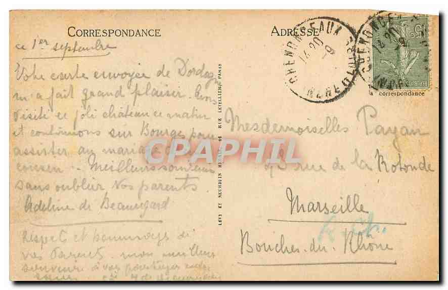 CPA Azay le Rideau Chateau National  — Verso