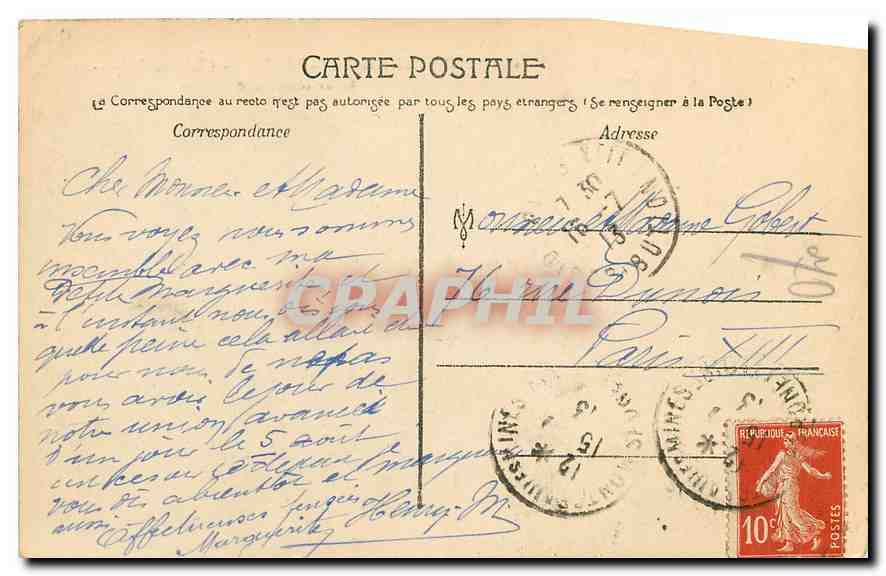 CPA Monteceau les Mines Chateau Duplessis Cour interieure  — Back
