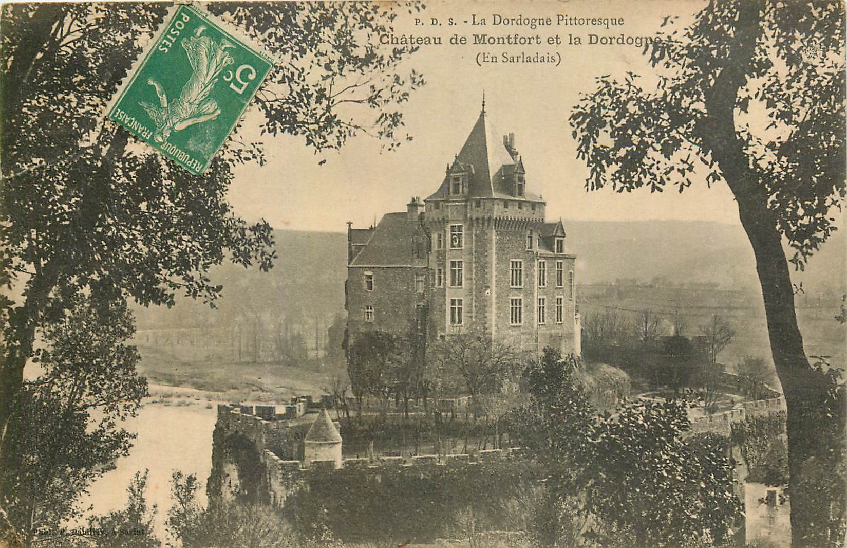 CPA La Dordogne Pttoresque Chateau de Montfort et la Dordogne 