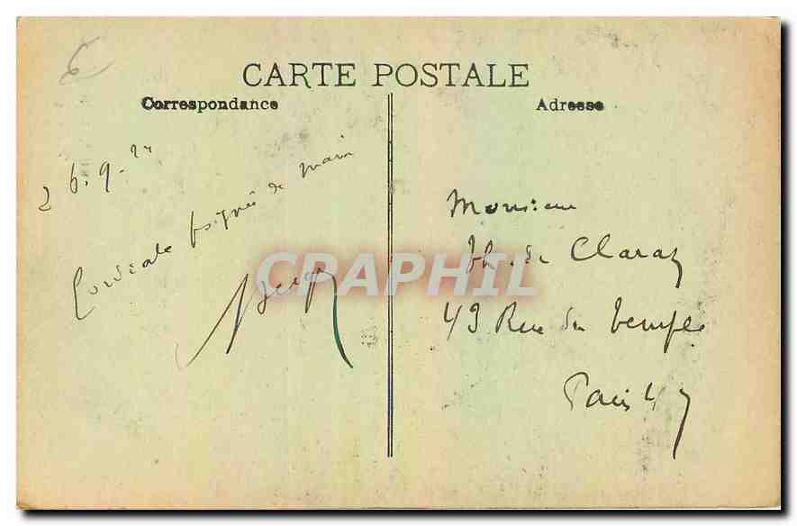 CPA Marseille Fontaine Cantini  — Verso