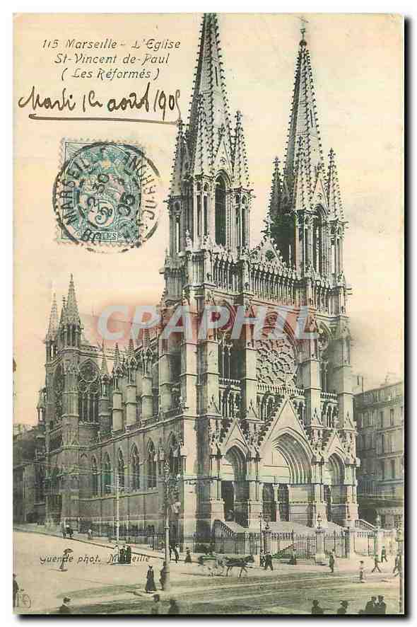 CPA Marseille L'Eglise St Vincent de Paul Les Reformes 