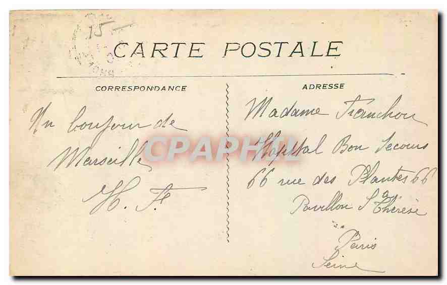 CPA Marseille Notre Dame de la Garde  — Rückseite