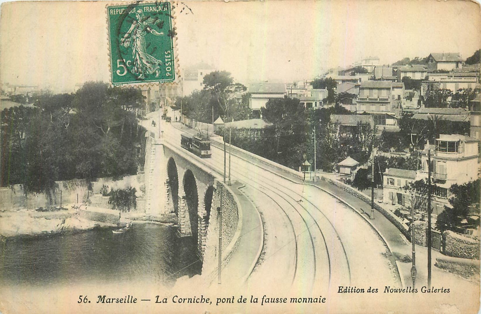 CPA Marseille La Corniche pont de la fausse monnaie 