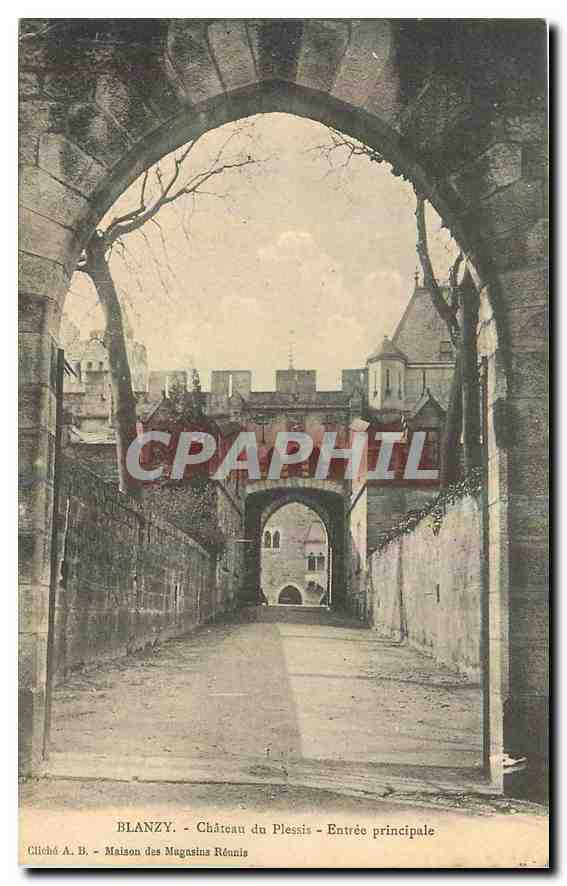 CPA Blanzy Chateau de Plessis Entree principale 