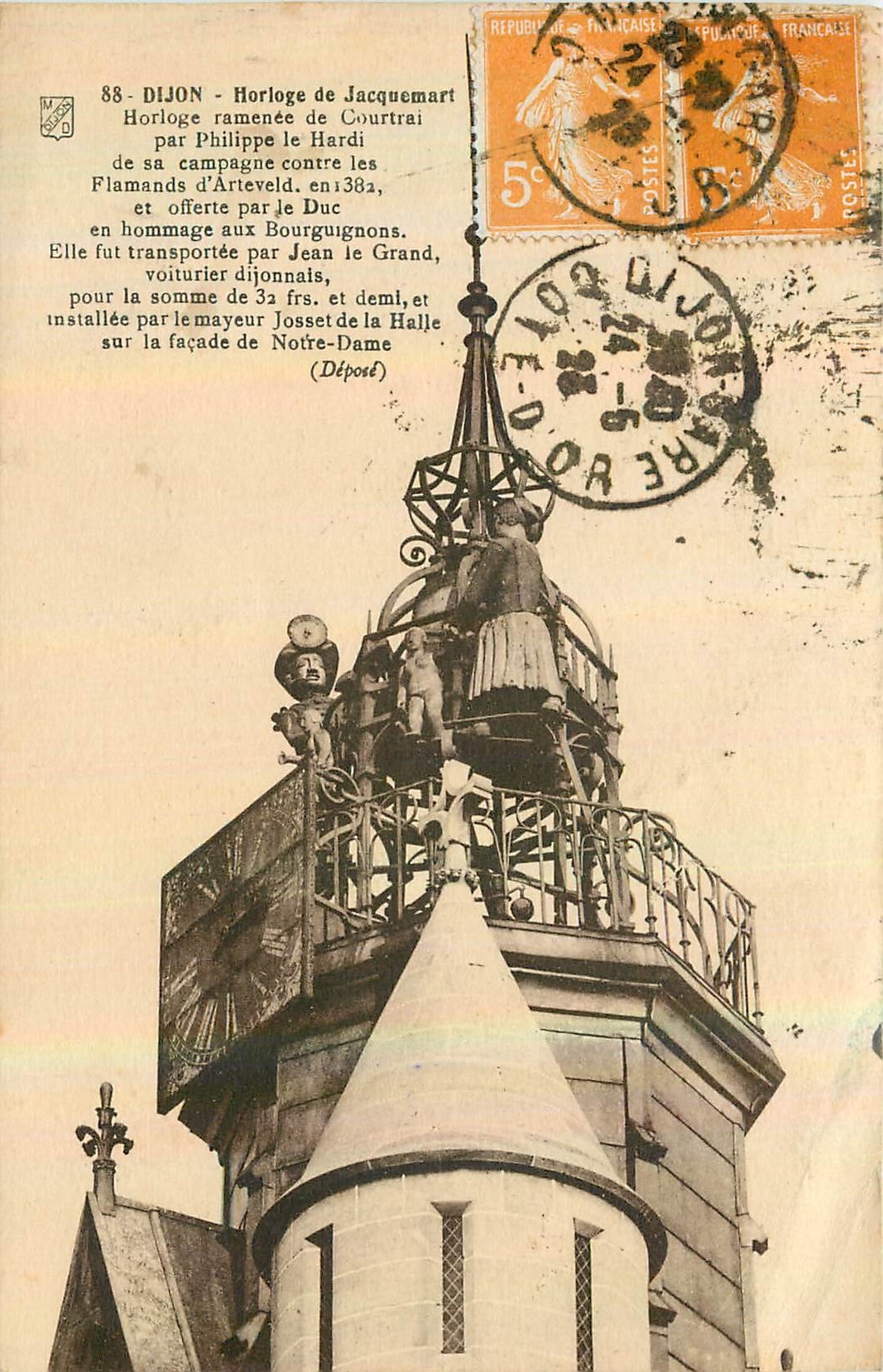 CPA Dijon Horloge de Jacquemart 